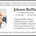 Johann-Raffler-Traueranzeige