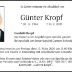 Günter-Kropf-Traueranzeige